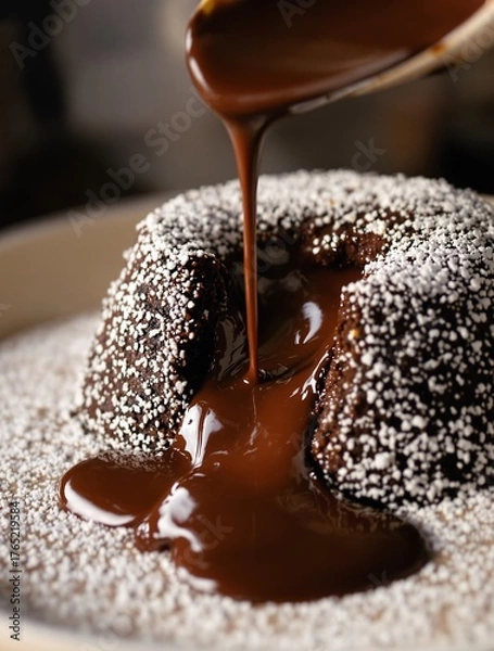 Obraz Chocolate Lava Cake Delight Decadent Dessert Indulgence Food Styling