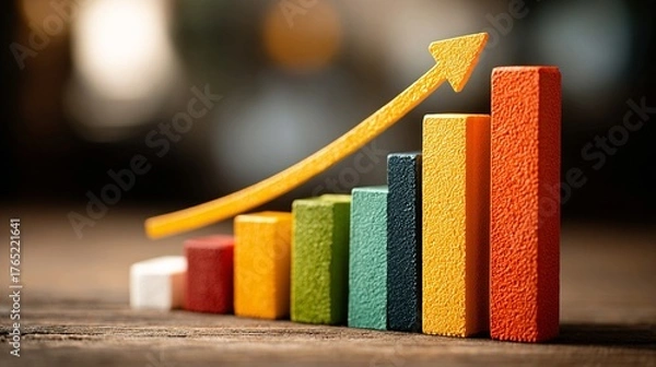 Fototapeta Signs of company growth demonstrated by revenue increase, customer expansion, additional employees, new product introductions, opening new locations, and enhanced operational workflows.