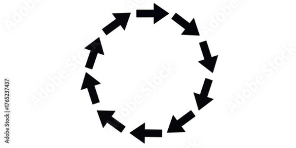 Fototapeta black and white icon circular arrow