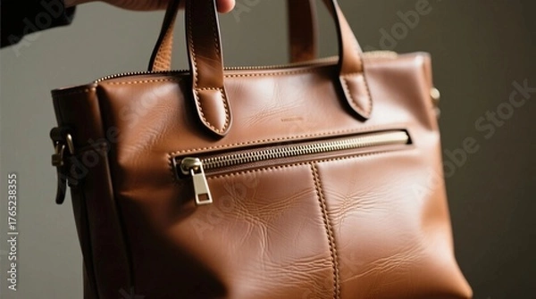 Obraz brown leather bag