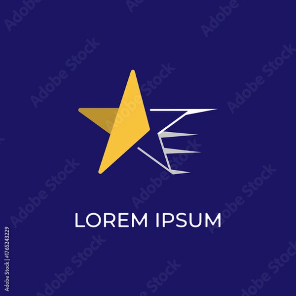 Fototapeta abstract modern star express logo design