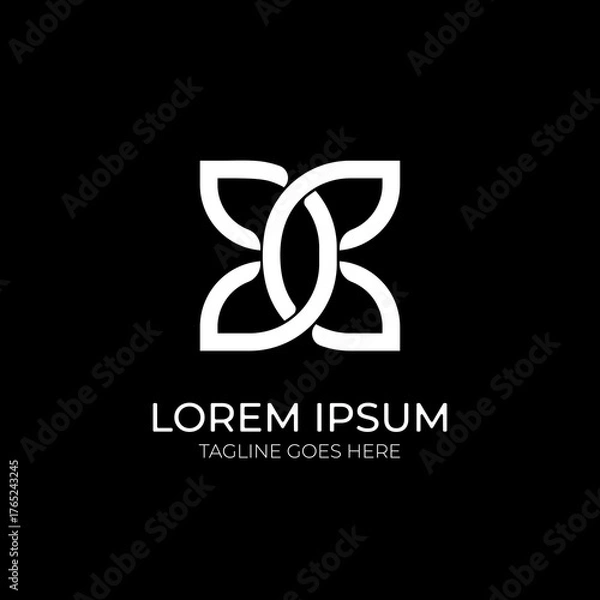 Fototapeta modern double d in white logo design