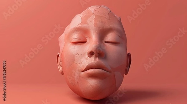 Obraz 3D render icon  8K Wellness retreatthemed 3D render clay style isolated on pure solid background of relaxation Pop 3D