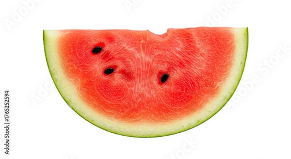 Obraz Juicy Watermelon Slice Vivid Red Isolated Transparent Background