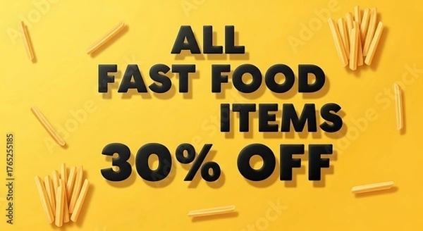 Obraz Grab incredible savings with a fantastic 30% OFF all your favorite fast food items today, making your cravings more affordable and delicious!