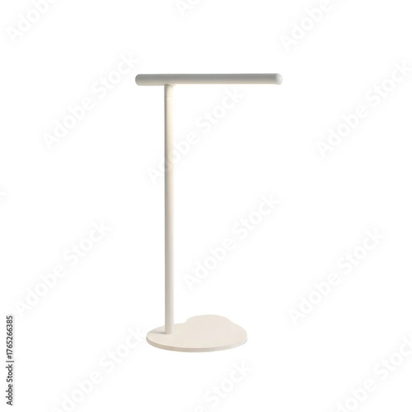 Fototapeta Minimalist white led floor lamp isolated on transparent background for modern home lighting solution