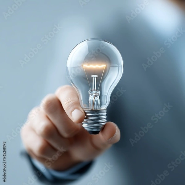 Fototapeta Innovative entrepreneurship lighting up investment opportunities for smes modern office space close-up inspiring concept