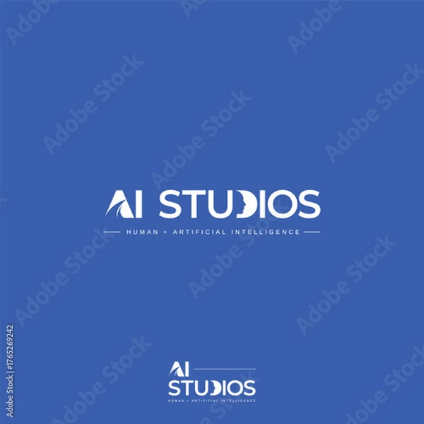 Fototapeta modern human an AI sign name combination logo.