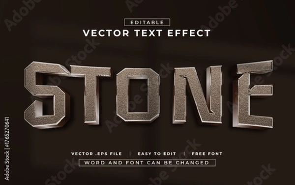 Fototapeta Stone 3D editable text effect style