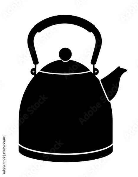 Obraz Simple black and white illustration of a classic teapot