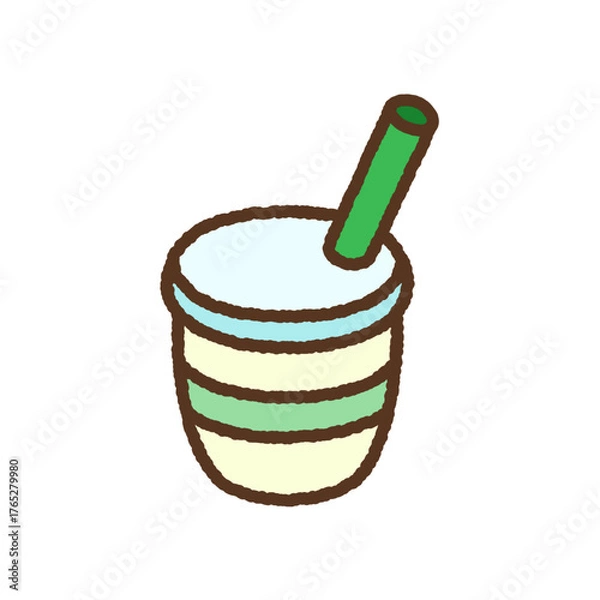 Fototapeta 手書き風の単品アイコンイラスト　ソフトドリンク