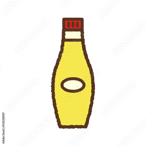Fototapeta 手書き風の単品アイコンイラスト　容器　マヨネーズ