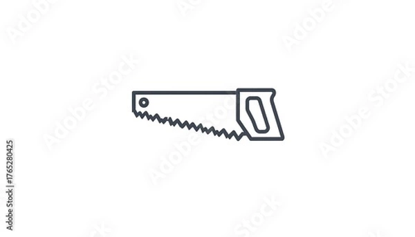 Fototapeta Simple monochrome icon of a hand saw