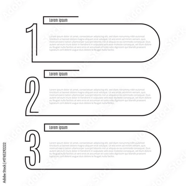 Fototapeta Infographics Concept 3 Steps Options