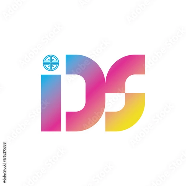 Obraz IDS DS MS abstract letter logo design. This logo is designed by three abstract letters.