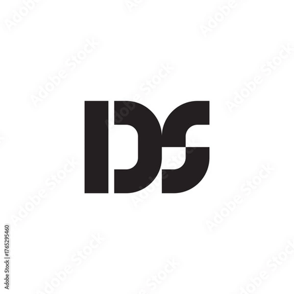 Obraz IDS DS MS abstract letter logo design. This logo is designed by three abstract letters.