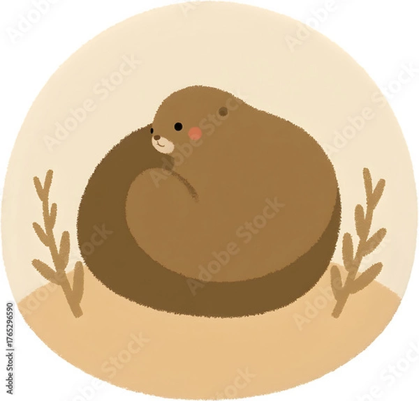 Obraz 땅속굴에서겨울잠자는마멋