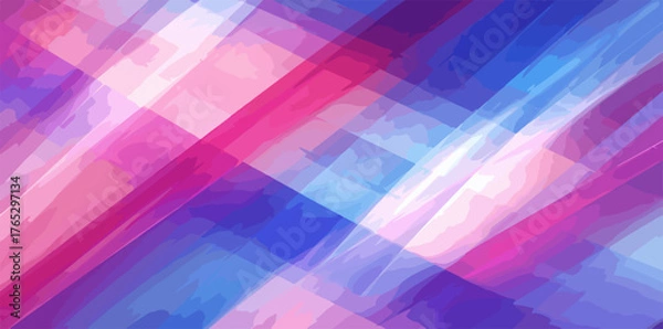 Fototapeta Abstract background with overlapping translucent geometric shapes in vibrant pink and blue hues.