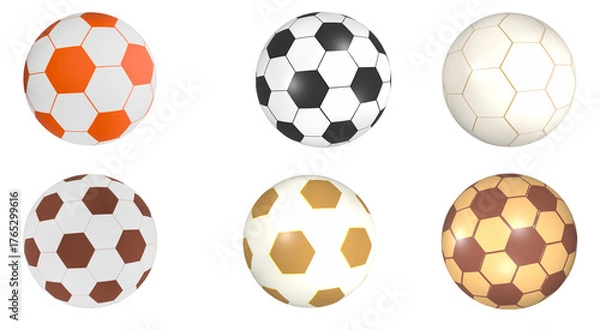 Fototapeta set of many color football 