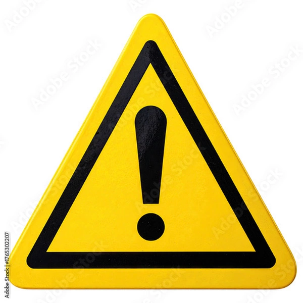 Obraz Yellow warning triangle with black exclamation point