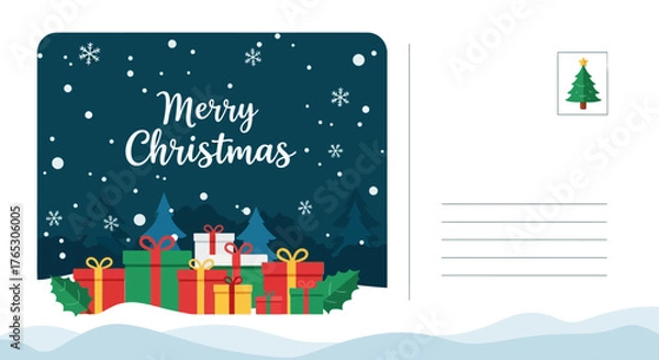 Obraz christmas card with santa claus