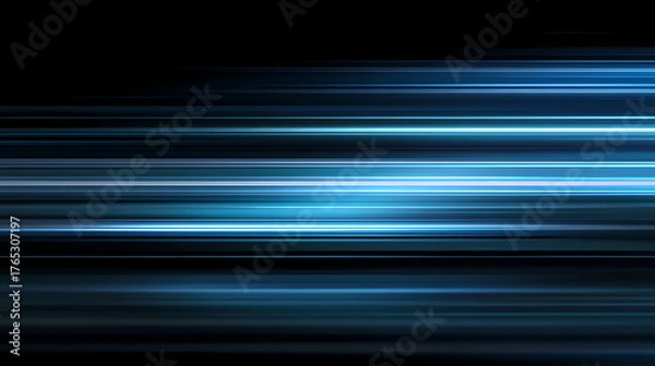 Fototapeta Illuminated blue streaks against a dark background, suggestive of speed or energy. The dynamic lines create a sense of movement.