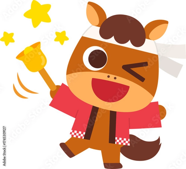 Obraz 法被を着た馬のキャラクター