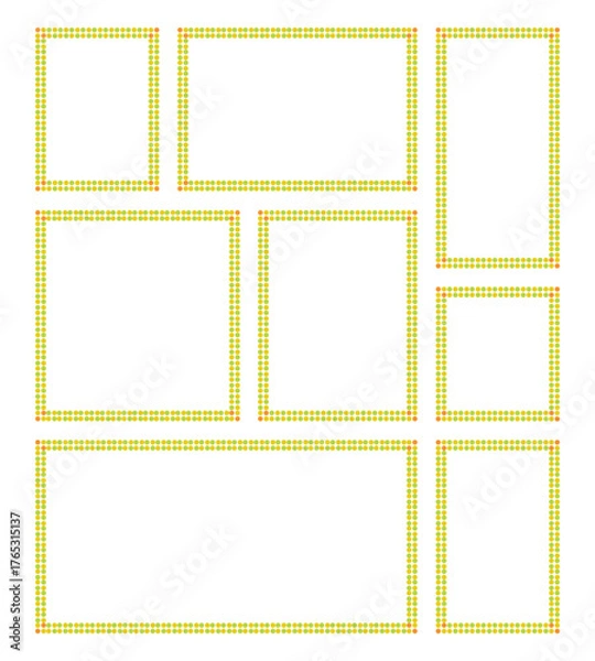 Fototapeta Picture Frame Vector Art - Set of square frames vector. Photo collage template vector illustration