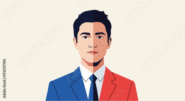 Fototapeta Work-Life Balancer – Minimalist Flat Vector Showing Mindfulness and Modern Professional Lifestyle 2