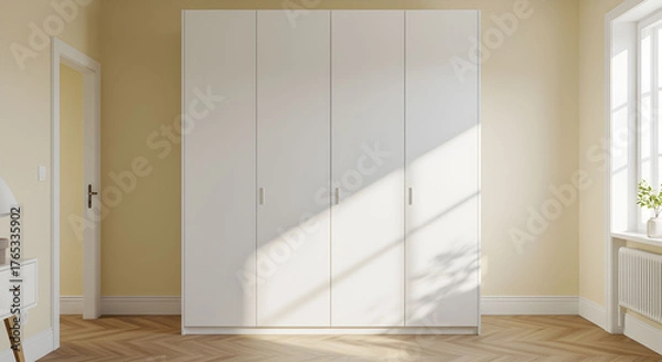 Obraz White wardrobe closet on background
