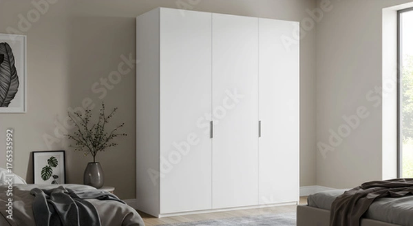 Obraz White wardrobe closet on background