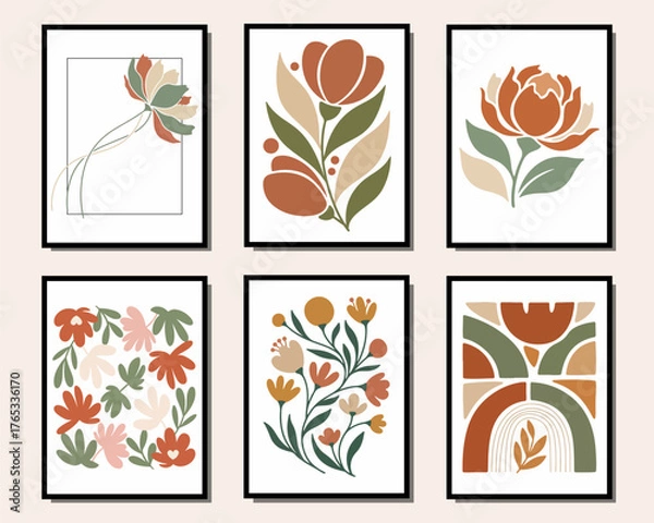 Fototapeta Minimal Botanical Artprint Set