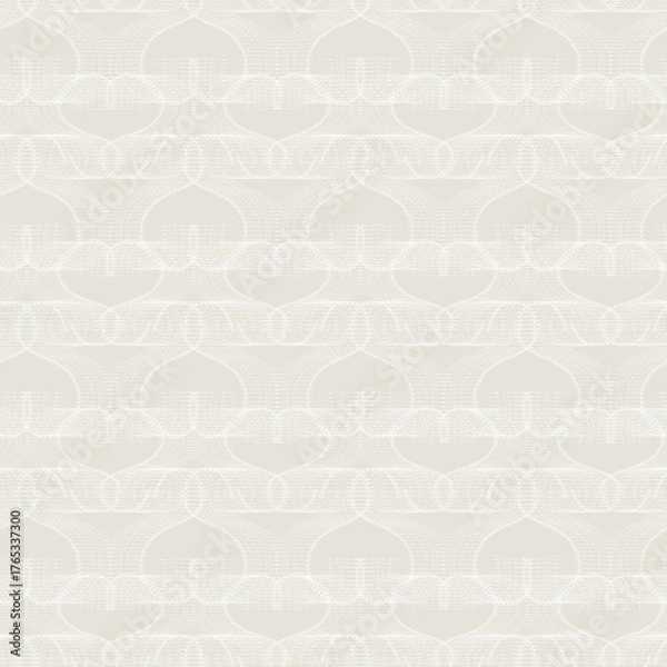 Obraz Seamless monochrome pattern, openwork white pattern on a cream background.