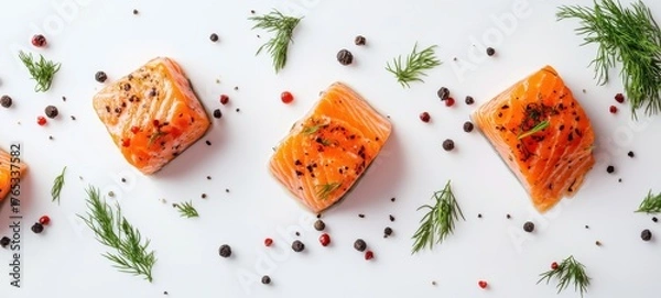 Obraz Delicious low-fat and healthy salmon food