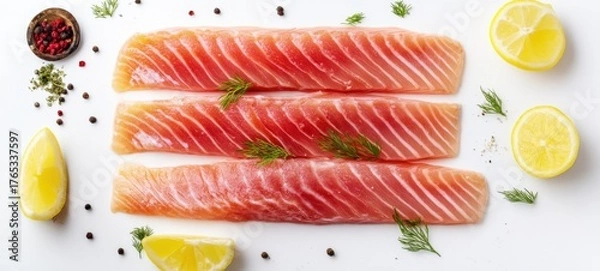 Obraz Delicious low-fat and healthy salmon food