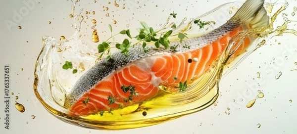 Obraz Delicious low-fat and healthy salmon food