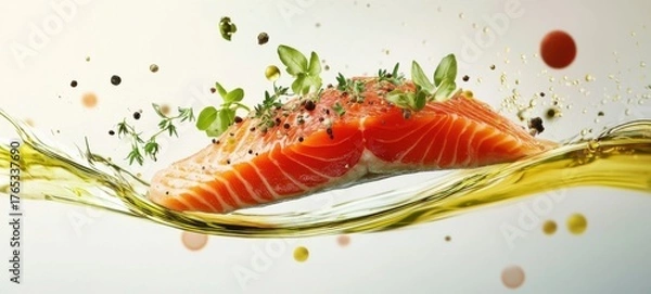 Obraz Delicious low-fat and healthy salmon food