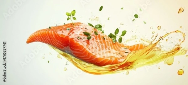 Obraz Delicious low-fat and healthy salmon food
