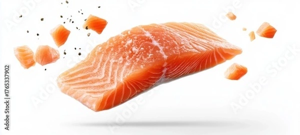 Obraz Delicious low-fat and healthy salmon food