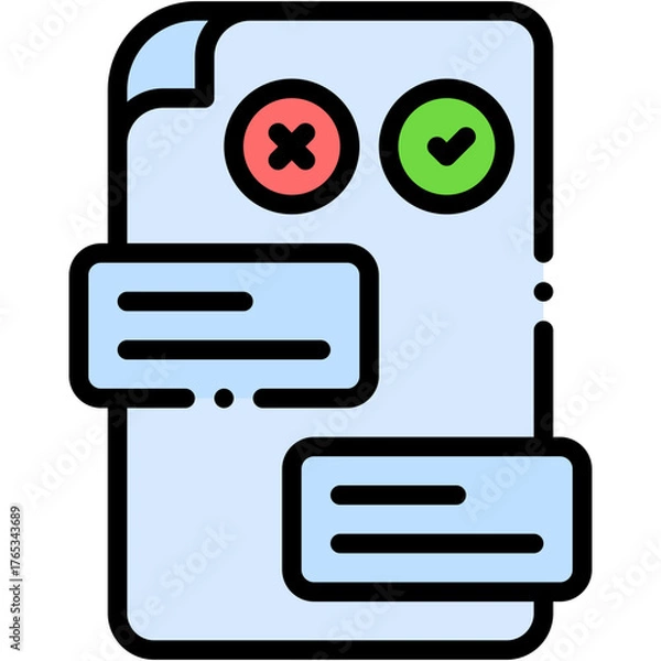 Fototapeta Vector icon Question, Answer, Paper, Learning, Conversation, File