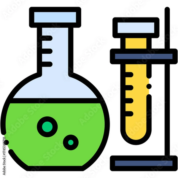 Fototapeta Vector icon Lab, Experiment, Chemistry, Flask, Scientific, Education