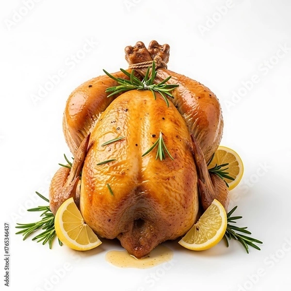 Obraz Roasted Chicken with Rosemary and Lemon - A Culinary Delight.