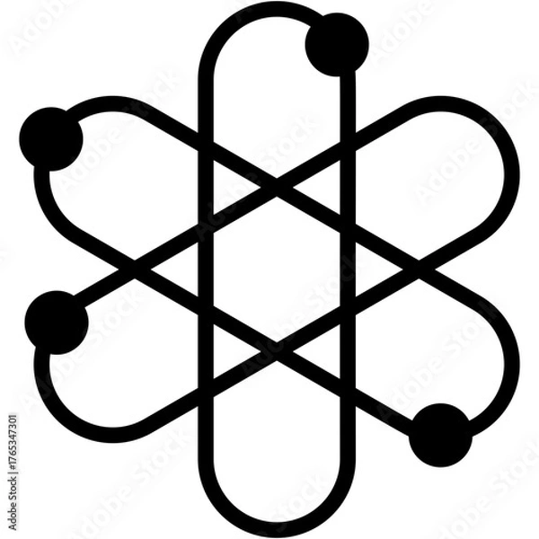 Fototapeta Vector icon Atomic, Learn, Atom, Physics, Education, Education