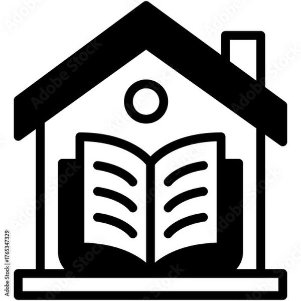 Fototapeta Vector icon Homeschooling, Learn, Education, Homework, Learning, Book