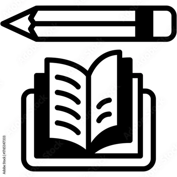 Fototapeta Vector icon Study, Education, Knowledge, Learning, Power, Study