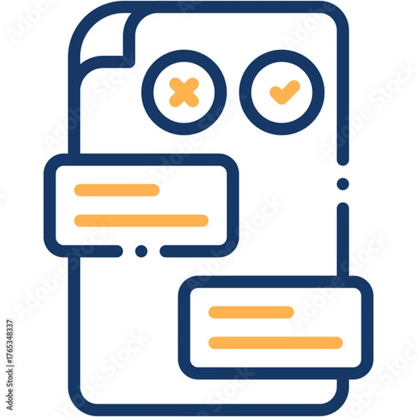 Fototapeta Vector icon Question, Answer, Paper, Learning, Conversation, File