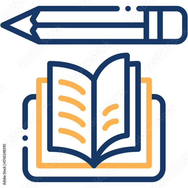 Fototapeta Vector icon Study, Education, Knowledge, Learning, Power, Study