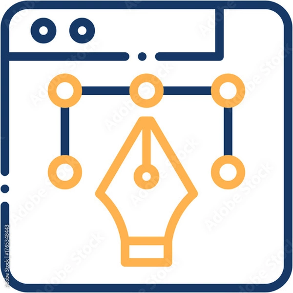 Fototapeta Vector icon Design, Browser, Education, Learn, Video Tutorial, Reading