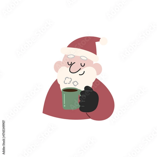Fototapeta コーヒー飲んでリラックスするサンタクロース【クリスマス】