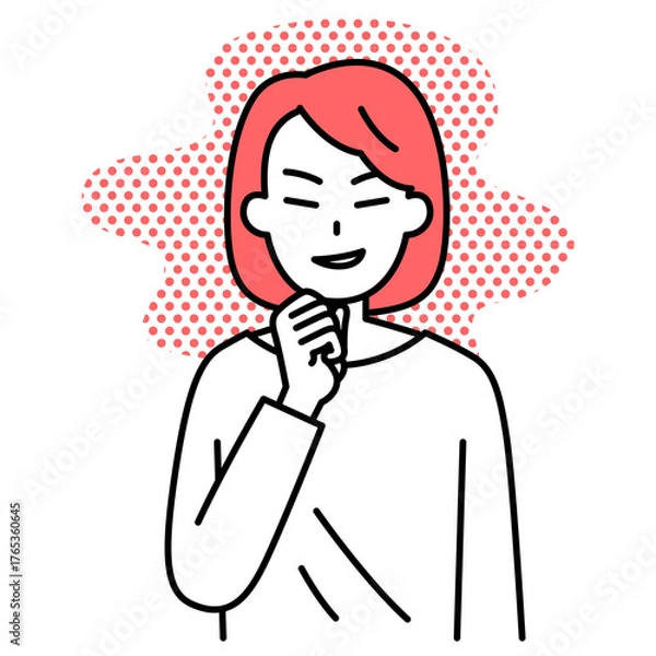 Obraz 悪巧みをする若い女性